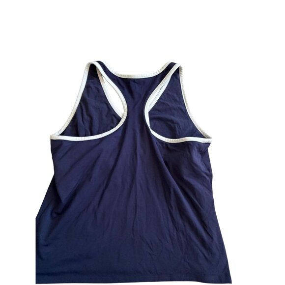 RALPH LAUREN Navy White Racerback Built in Bra Workout Top Size Large - Picture 2 of 6